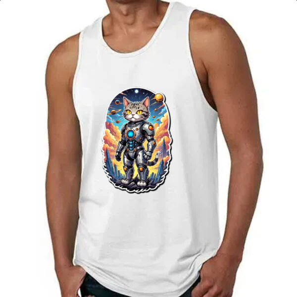 Camiseta Regata Gato ciborgue espacial - Imagem 4