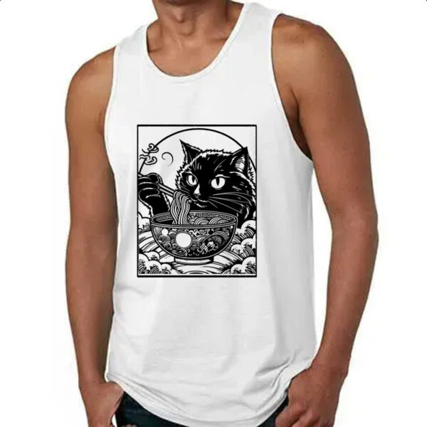Camiseta Regata Gato comendo lamen - Imagem 4