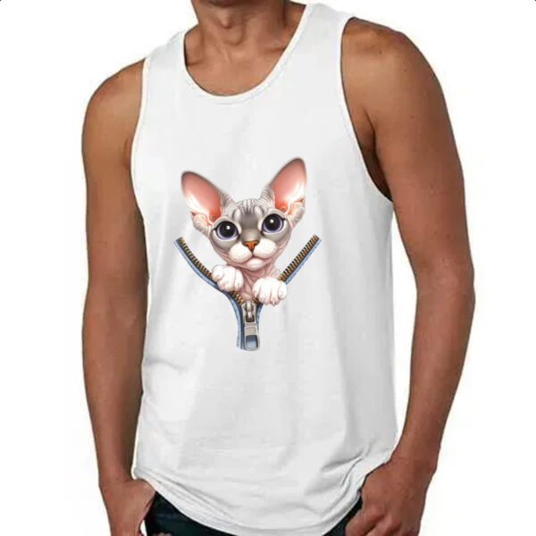 Camiseta Regata Gato Sphynx no ziper - Imagem 4