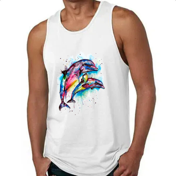 Camiseta Regata Golfinhos Aquarela - Imagem 4
