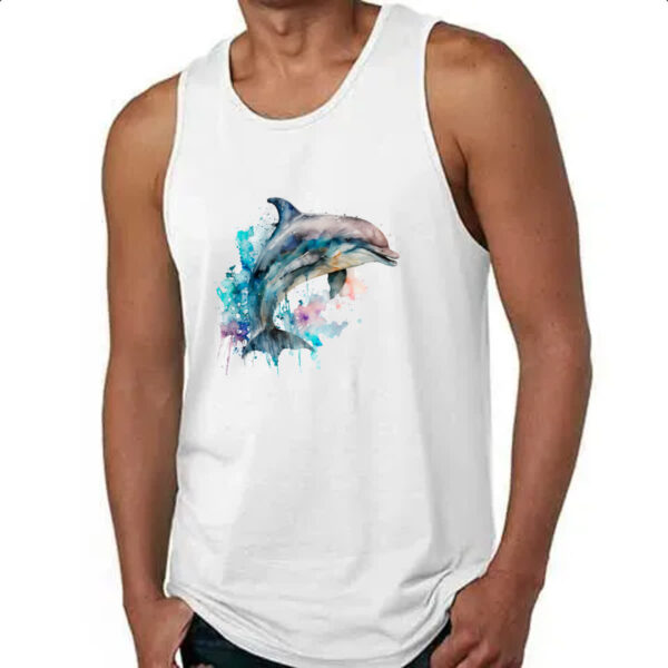 Camiseta Regata Golphinho aquarela 01 - Imagem 4