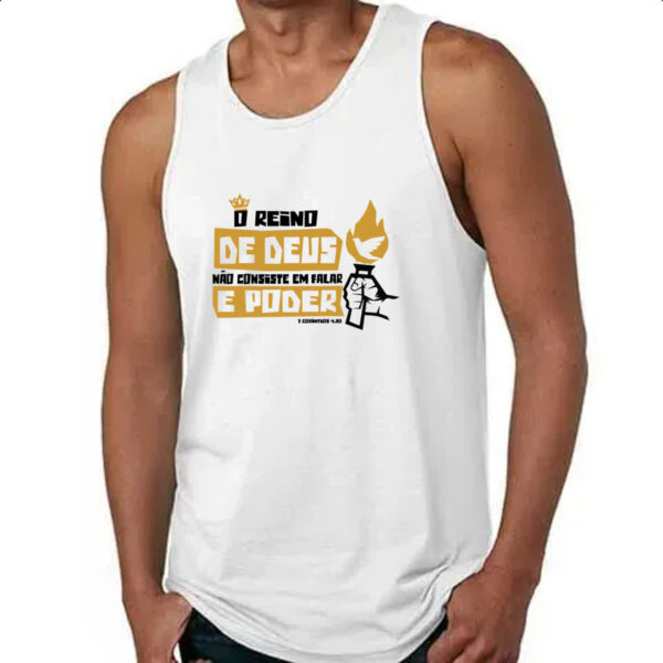 Camiseta Regata Gospel 1 Corintios 4.20 - Imagem 4