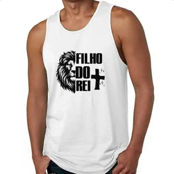 Camiseta Regata Gospel Filho do rei Leao - Imagem 4