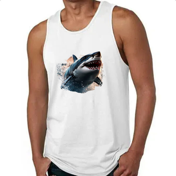 Camiseta Regata Grande Tubarao Branco - Imagem 4