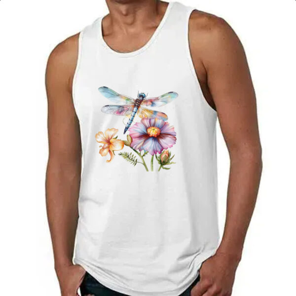 Camiseta Regata Libelula na flor - Imagem 4