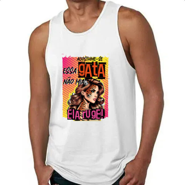 Camiseta Regata Mulher essa gata ruge - Imagem 4