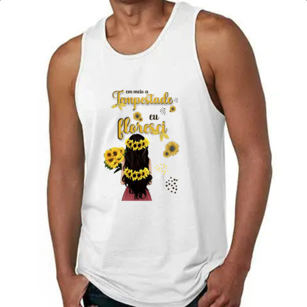 Camiseta Regata Mulher na tempestade floresce - Imagem 4