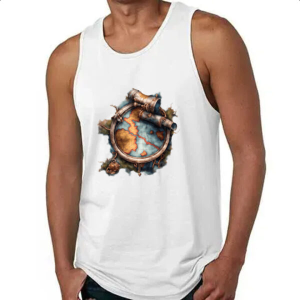 Camiseta Regata Mapa antigo nautica vintage - Imagem 4