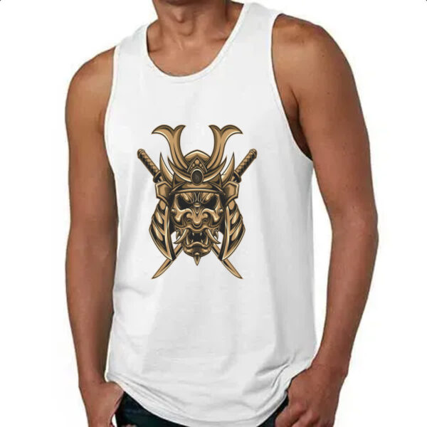 Camiseta Regata Mascara de Samurai Dourada - Imagem 4