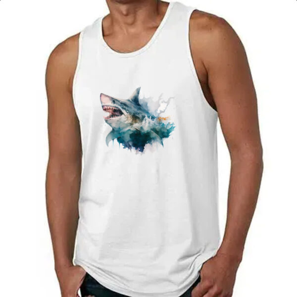 Camiseta Regata Megalodonte aquarela 2 - Imagem 4