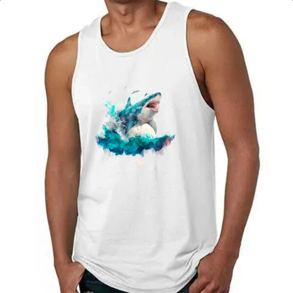 Camiseta Regata Megalodonte aquarela 4 - Imagem 4