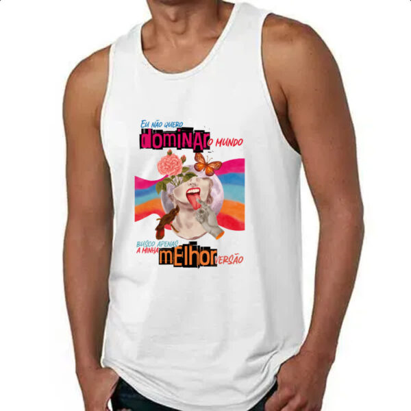 Camiseta Regata Mulher dominar o mundo - Imagem 4