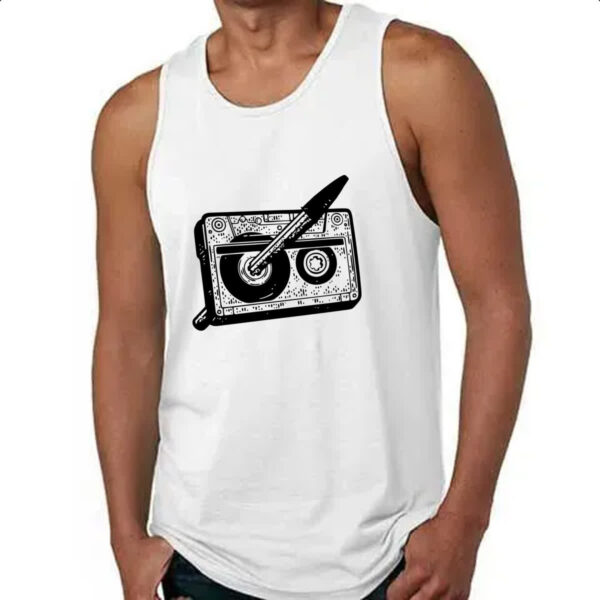 Camiseta Regata Nostalgia Fita K7 e Caneta - Imagem 4
