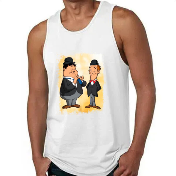 Camiseta Regata Nostalgia O Gordo e o Magro Cartoon - Imagem 4