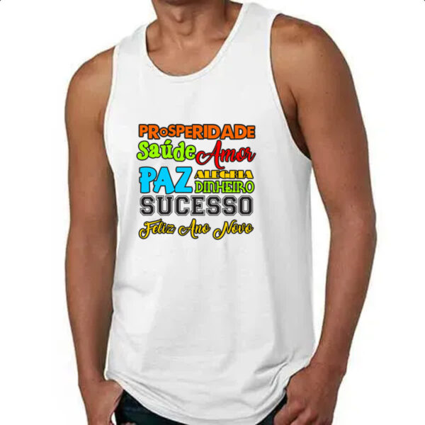 Camiseta Regata Ano novo palavras - Imagem 4