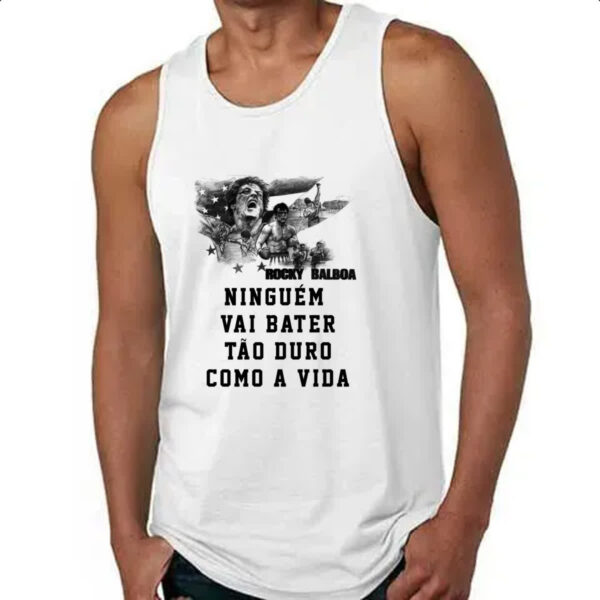 Camiseta Regata Ninguem vai bater tao duro como a vida - Imagem 4