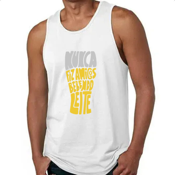 Camiseta Regata Nunca fiz amigos com leite - Imagem 4
