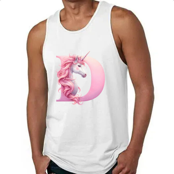 Camiseta Regata Unicornio Alfabeto Letra D - Imagem 4