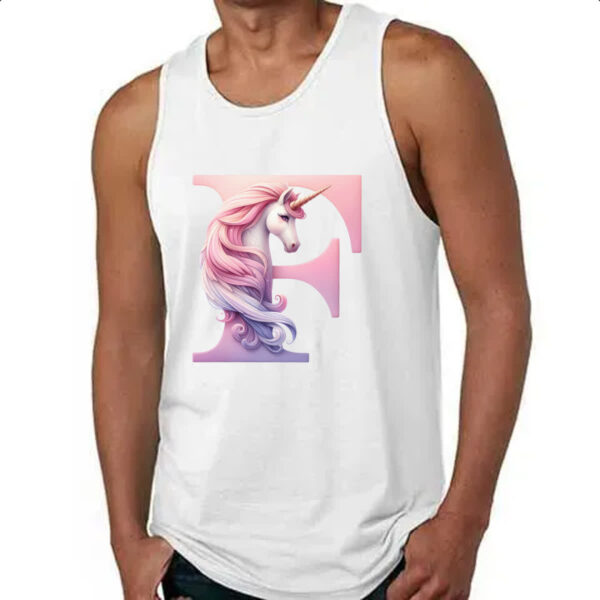 Camiseta Regata Unicornio Alfabeto Letra F - Imagem 4