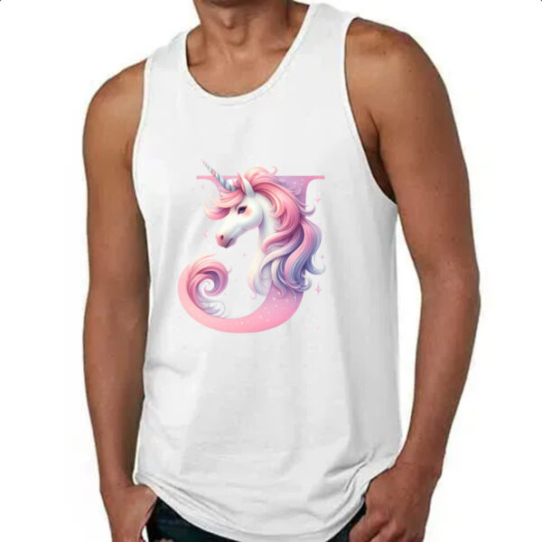 Camiseta Regata Unicornio Alfabeto Letra J - Imagem 4