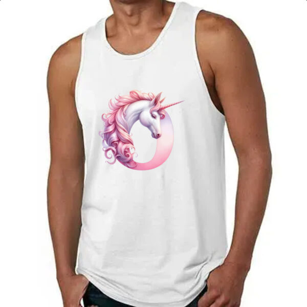 Camiseta Regata Unicornio Alfabeto Letra O - Imagem 4