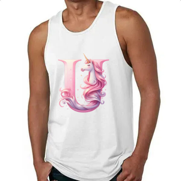 Camiseta Regata Unicornio Alfabeto Letra U - Imagem 4