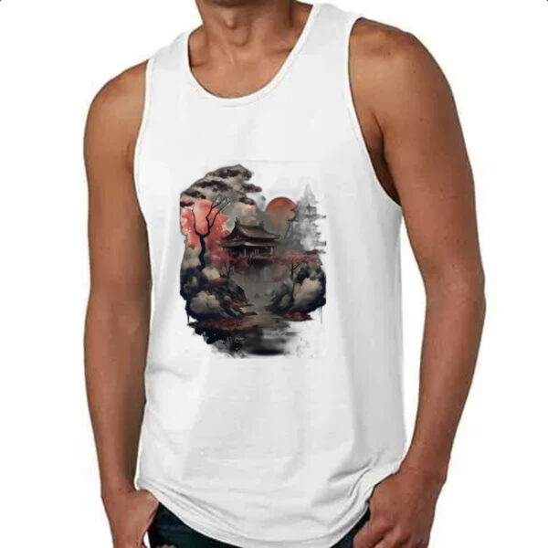 Camiseta Regata Paisagem Asia tinta a oleo - Imagem 4
