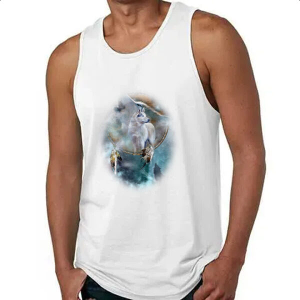 Camiseta Regata Apanhador de sonhos lobo cinza - Imagem 4