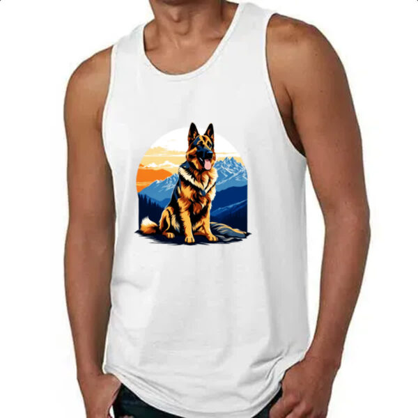 Camiseta Regata Pastor alemao montanhas - Imagem 4