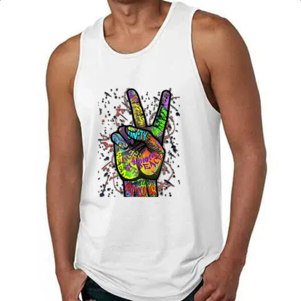 Camiseta Regata Paz e amor grafite - Imagem 4