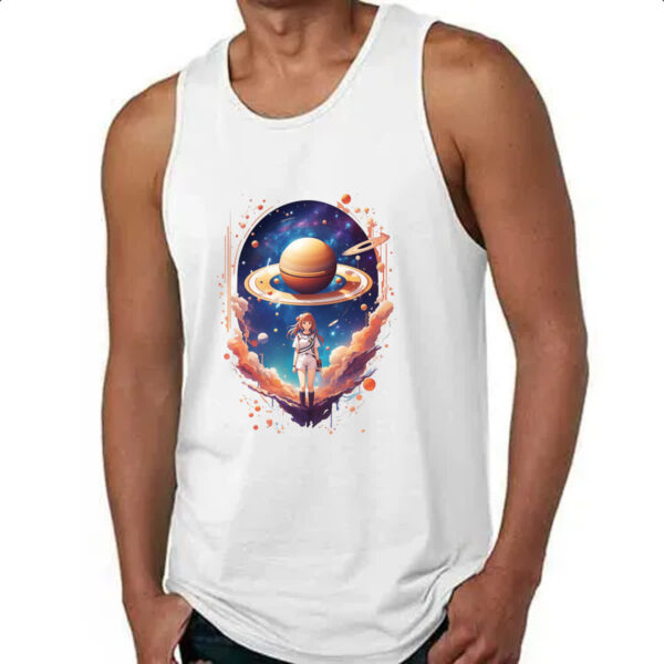Camiseta Regata Planeta Satuno Menina Anime - Imagem 4