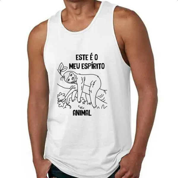 Camiseta Regata Preguica Este e o meu espirito animal - Imagem 4