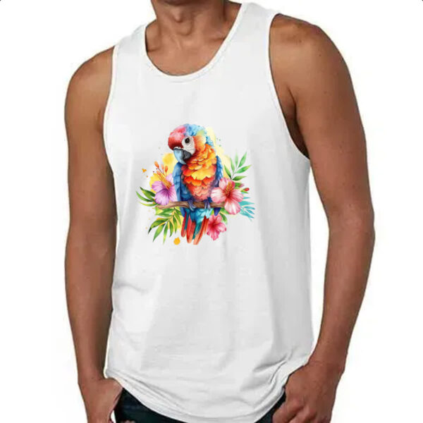 Camiseta Regata Arara na flor - Imagem 4