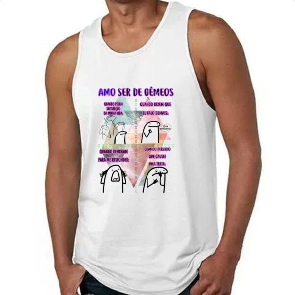 Camiseta Regata Signo Amo ser de Gemeos - Imagem 4
