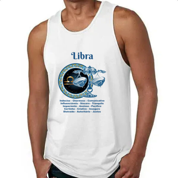 Camiseta Regata Signo de Libra adjetivos - Imagem 4