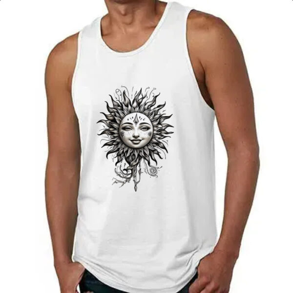 Camiseta Regata Sol blackwork tatoo style - Imagem 4