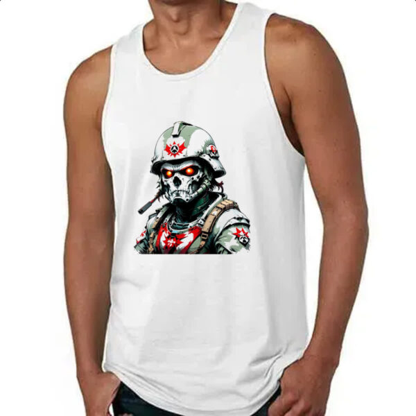 Camiseta Regata Soldado Skull Punk Cyber - Imagem 4
