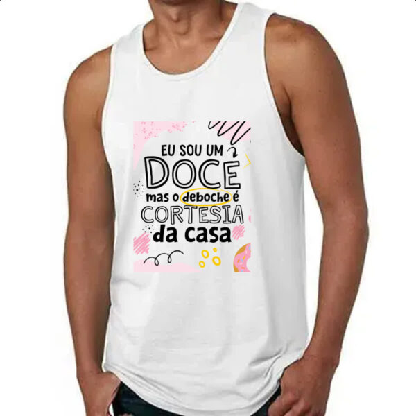 Camiseta Regata Sou doce mas deboche e cortesia - Imagem 4