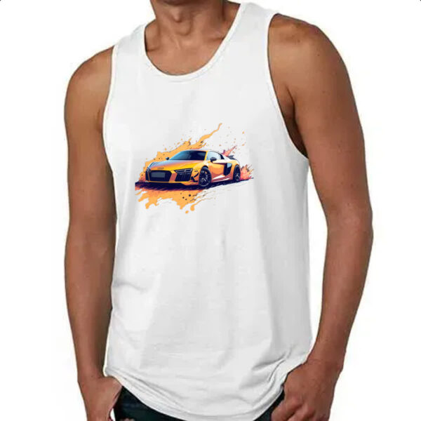 Camiseta Regata Audi R8 Amarelo Splash Art - Imagem 4