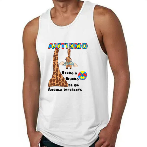 Camiseta Regata Autismo vendo o mundo de um angulo diferente - Imagem 4