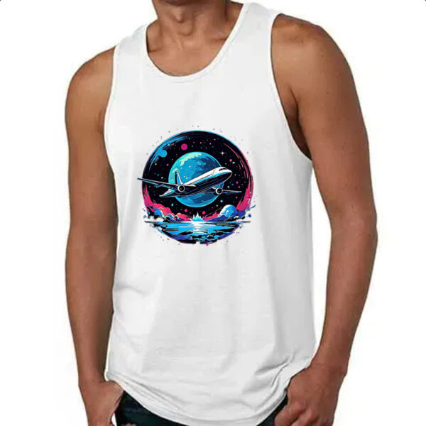 Camiseta Regata Aviao viagem night art - Imagem 4