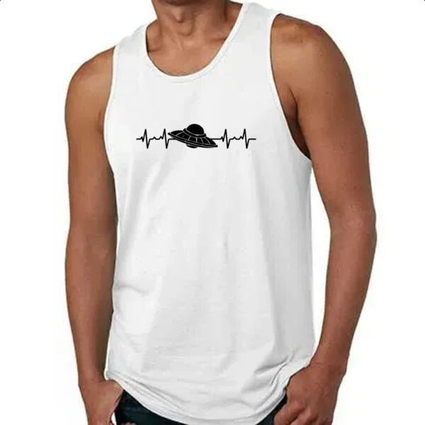 Camiseta Regata Batimento cardiaco disco voador - Imagem 4