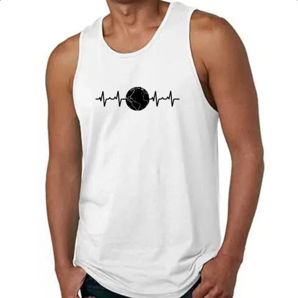 Camiseta Regata Batimento cardiaco planeta terra - Imagem 4