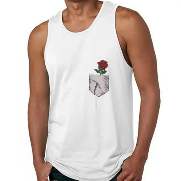 Camiseta Regata Bolso com rosa - Imagem 4