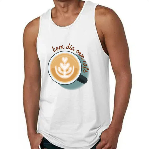Camiseta Regata Bom dia com cafe - Imagem 4