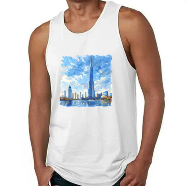 Camiseta Regata Burj Khalifa watercolor - Imagem 4