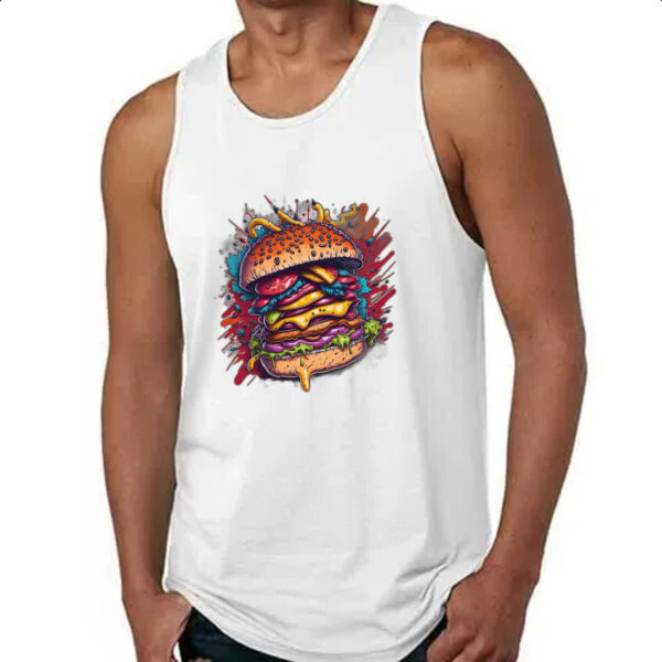 Camiseta Regata Hamburguer exagerado splash - Imagem 4