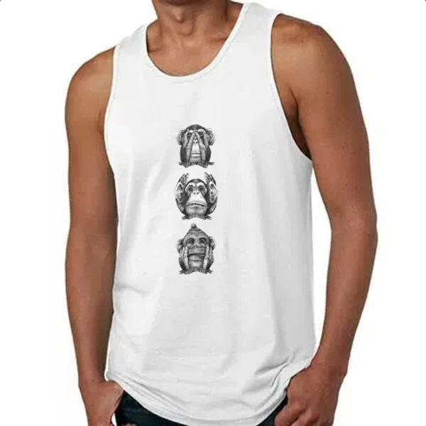 Camiseta Regata 3 macacos sabios Nem tanto - Imagem 4