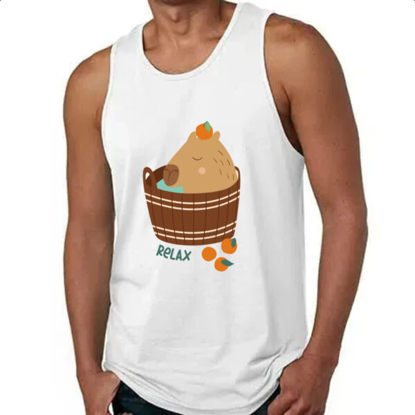 Camiseta Regata Capivara banho relax - Imagem 4