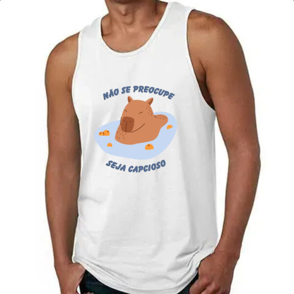 Camiseta Regata Capivara de boas na lagoa - Imagem 4